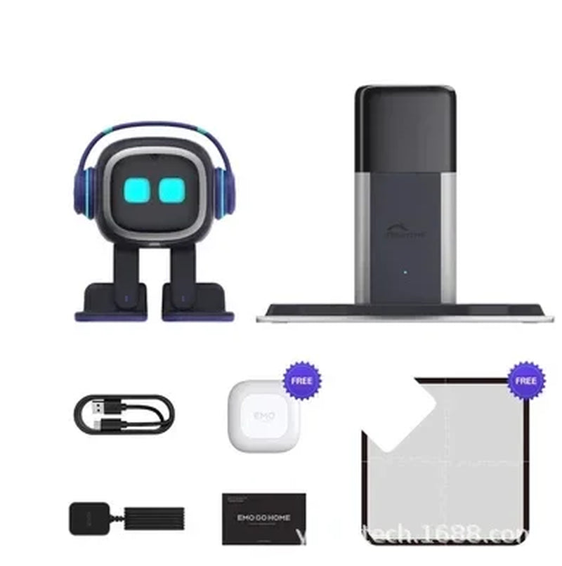 Desktop Companion EMO Robot Intelligent AI Emotional Communication Interactive Dialogue Recognition EMO Pet/Battery Charger