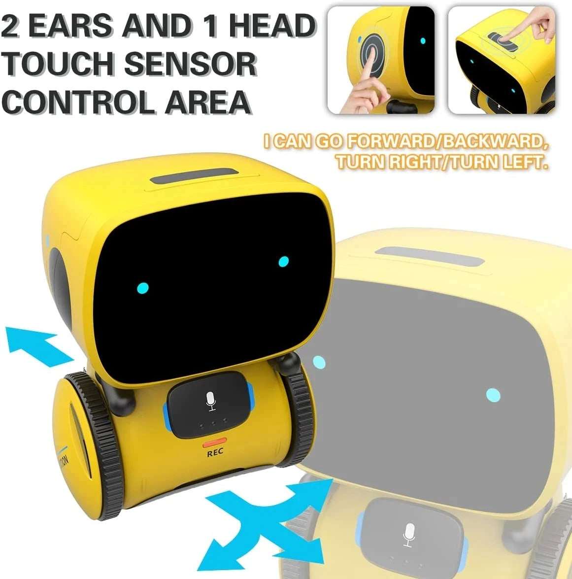 Emo Robot Smart Robots Dance Voice Command Sensor, Singing, Dancing, Repeating Robot Toy for Kids Boys and Girls Talkking Robots