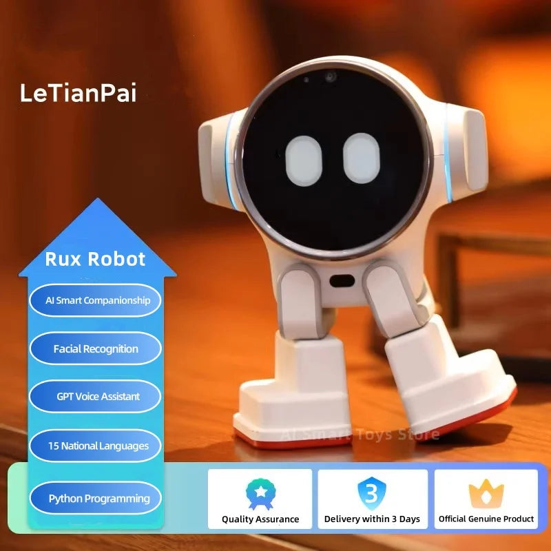 Letianpai Rux Robot Children Toy Ai Intellect Bluetooth Wifi Voice Interaction Electronic Smart Robot Desktop Toys for Adults