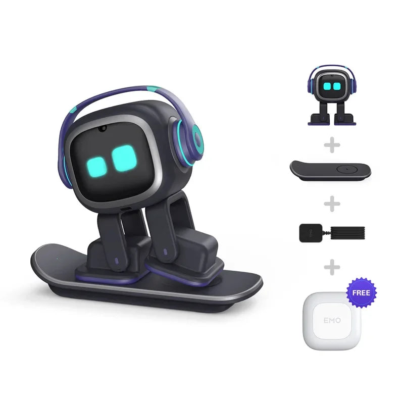 Desktop Companion EMO Robot Intelligent AI Emotional Communication Interactive Dialogue Recognition EMO Pet/Battery Charger